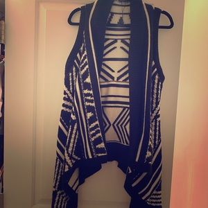 Black and white vest